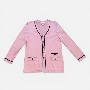 Vintage Patchington Pink Preppy Sweater Button Down Cardigan